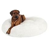 ZOOPLUS Original Hundebett Flocke | mit viscoelastischen Flocken | sehr weich und gemütlich | Nestchen für Hunde | waschbar mit Reißverschluss | Farbe: weiß (Durchmesser: 90cm x Höhe: 20cm)