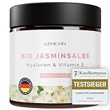 BIO Jasminsalbe gegen Augenringe - TESTSIEGER F.A.Z. 2023 - Augencreme - Naturkosmetik bei Falten - sensible Haut - Hyaluron, Vitamin E, Aloe Vera-Made in Germany,vegan,tierversuchsfrei