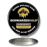 SCHWARZESGOLD® Original Shilajit Harz aus dem Altai Gebirge - Abgefüllt und laborgeprüft in DE | 27g | 50% Fulvinsäure und 9% Huminsäure | Edelstahl Dosierlöffel | Authentisches Mumijo kaufen