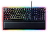 Razer Huntsman Elite (Red Switch) - Gaming Tastatur mit schnellen linear opto-mechanischen Schaltern (Drehregler, beleuchteter Handballenablage, RGB Chroma) QWERTY | US-Layout, Schwarz