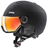 uvex wanted visor - robuster Skihelm für Damen und Herren - mit Visier - optimierte Belüftung - black matt - 58-62 cm