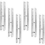 6 x Heunert H-Pfostenträger H-Anker Pfostenanker Set 6 Stück 91, 101, 121 oder 141 verzinkt mit CE Zeichen extra stark (6 Stück 141 x 600 x 6 mm)