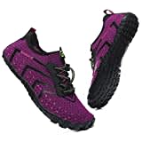 Wasserschuhe Badeschuhe Damen Herren Strandschuhe Schnell Trocknend Drainagelöcher Strand Schwimmschuhe Meeresschuh Surfschuhe Poolschuhe Unisex Barfußschuhe für Kajakfahren Fitnessstudio Lila EU40