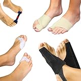 ValgoFit® Hallux Valgus Korrektur Schiene - DERMATEST: SEHR GUT - mit 2x Korrektur Schiene - 2x Bunion-Socken - 2x Zehenspreizer Silikon - 1x Trainingsband