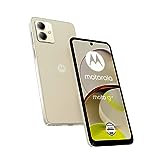 Motorola Mobility Moto g14 Smartphone (6,5"-FHD+-Display, 50-MP-Kamera, 4/128 GB, 5000 mAh, Android 13) Butter Cream (veganes Kunstleder), inkl. Schutzcover [Exklusiv bei Amazon]