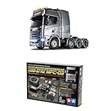 TAMIYA Bundle 56371 1:14 RC Scania 770S 8x4/4 + 56523 1:14 MFC-03 Truck-Multifunktionseinheit, schwarz