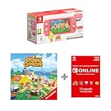 Nintendo Switch Lite Coral: Isabelle Alhoa Edition + Animal Crossing: New Horizons Pre-Installed Switch Online 12 Month Subscription Redemption Code