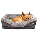 JOYELF Memory Foam Hundebett Kleines orthopädisches Hundebett & Sofa mit abnehmbarem waschbarem Bezug und Quietschspielzeug als Geschenk