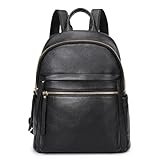 Kattee Rucksack aus Echtem Leder für Damen Multifunktionaler Eleganter Tagesrucksack Weiche Schultertasche aus Leder für Shopping Ausflüge Mittelgroß