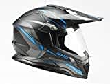 BNO Cross-3 Helm, Motocrosshelm, Corsshelm, S, M, L, XL (L, Matt-Schwarz-Blau)