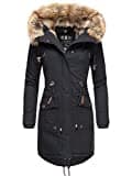 Navahoo Damen Winter Jacke Warmer Winterparka mit Kapuze Rosinchen Blau Gr. S