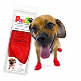 Pawz Durable All Weather Dog Boots, Red, Small