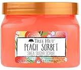 Tree Hut Peach Sorbet Shea Sugar Scrub, 450 ml, ultra-hydrating und peelating scrub for nourishing essential body care