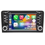 Autoradio für Audi A3 S3 8P RS3 2003 2004 2005 2006 2007 2008 2009 2010 2011 2012, Android 12 System 2G+64G mit Carplay Android Auto, 7 Zoll Touchscreen, Unterstützt GPS Navi WLAN Bluetooth FM Radio