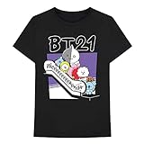 BT21 - Unisex Erwachsene Wochenende T-Shirt aus Baumwolle, Wochenende Schwarz, S