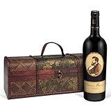 Das perfekte Weingeschenk: Baron Philippe de Rothschild 'Baron Henri' A.O.C. Medoc (0.75 l) in edler Vintage-Holzbox-, Bordeaux in Holzkiste aus Frankreich für Kenner und Experten