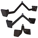 GORILLA SPORTS® Rudergriffe - Einzeln oder 3er Set, V Form, T-Stange, Latzugstange, Stahl mit Gummi Hand-Grips - Riemenscheibe für Kabelmaschine, Trizeps Griffe, Pull-Down, Kabelzug, Krafttraining