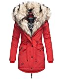 Navahoo Damen Winter Jacke Stepp Parka Mantel Winterjacke warm gefüttert Kunstpelz Sweety S-XXL (Rot, S)