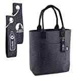 TANNDESIGN - Damen Shopper Filztasche aus recycelten Plastikflaschen Grau - Frauen Einkaufskorb-Tasche - Handtasche für Einkaufen & Alltag - Einkaufstasche 21L groß - Tragetasche Bag umweltfreundlich