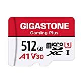 Gigastone Gaming Plus Micro SD Karte 512GB + SD Adapter, Kompatibel mit Switch, SD Karte Lesegeschwindigkeit bis zu 100MB/s. MicroSDXC Speicherkarte UHS-I A1 U3 V30 Klasse 10, 4K UHD Video