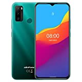 Ulefone Android 11 Smartphone ohne Vertrag, Note 10 Handy, Dual-SIM+Dedizierte SD, 5500mAh-Akku (OTG-Rückladung), 32GB-ROM, 6,52’’ Wassertropfen-Bildschirm, Fingerabdruck + Gesichtserkennung Grün