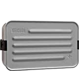 SIGG Metal Box Plus L Alu Lunchbox 1.2 L, moderne Brotdose mit praktischem Einsatz, federleichte Brotbox aus Aluminium mit Trennwand