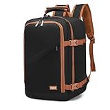 Kono Kabinentasche für Ryanair, Untersitz Reise Handgepäckrucksack, Kabinengröße 40 x 20 x 25 cm, 20 l, schwarz/braun