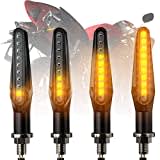 CCAUTOVIE LED Blinker Motorrad E Geprüft Universal Blinker Tagfahrlicht Blinker Lauflicht Bernstein E24, 4 Stück