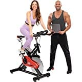 Miweba Sports Profi Indoor Cycling Bike MS400 | 22 Kg Schwungmasse - Traglast 150.0 Kg - Fitness Heimtrainer Fahrrad - Pulsmessung - Stufenfreie Widerstandsverstellung - Speedbike - Ergometer