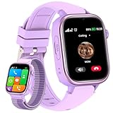 SWGOTA 4G Smartwatch Kinder, Kinderuhr mit GPS, SIM, Videoanrufe, SOS, IP68 Wasserdicht, Schulmodus, Telefonfunktion Schrittzähler Voice Chat Wecker, Geschenk für Mädchen und Jungen 3-14 Jahren Lila