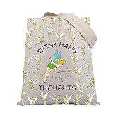 BDPWSS Tinkerbell Gifts Peter Pan inspiriertes Geschenk Think Happy Thoughts Tinkerbell Märchen Tragetasche Pixie Fans Geschenk, Think Thought Tg, Medium