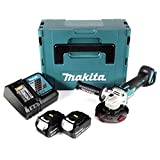 Makita DGA 504 RFJ 18 V 125 mm Akku Winkelschleifer im MAKPAC inkl. 2x BL 1830 Akku + DC18RC Ladegerät