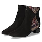 Brunate Damen Ankle Boots/Stiefeletten Schwarz Rauleder-Textilmix, Größe:38, Farbauswahl:schwarz-Kombi