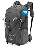 Terra Peak Wanderrucksack 30 liter Flex 30 Herren Damen grau - Daypack Rucksack wasserdicht - zum Wandern und Camping - mit integriertem Trinksystem und Laptop-Fach - unisex frau mann