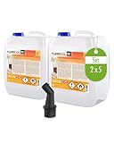 Höfer Chemie 2 x 5 L (10 Liter) FLAMBIOL® Bioethanol 96,6% Premium für Ethanol Kamin, Ethanol Feuerstelle, Ethanol Tischfeuer und Bioethanol Kamin