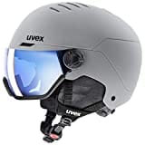 uvex wanted visor - robuster Skihelm für Damen und Herren - mit Visier - optimierte Belüftung - rhino matt - 58-61 cm