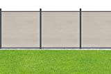 Gartenwelt Riegelsberger WPC Steckzaun Sichtschutz Zaun Gartenzaun Komplettset | 1 Zaunelemente 180x180 cm sand + 2 Pfosten anthrazit | zum Einbetonieren