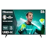 Hisense 65E6NT 164cm (65 Zoll) Fernseher, 4K UHD Smart TV, Precision Colour, HDR, Dolby Vision, 60Hz, Triple Tuner DVB-C/S/S2/T/T2, WiFi, HDMI 2.1, Bluetooth, Alexa Built-in, Schwarz, [2024]