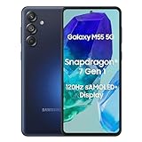 Samsung Galaxy M55 5G (Denim Black, 8 GB RAM, 128 GB Speicher), 50 MP Triple Cam, 5000 mAh Akku, Snapdragon 7 Gen 1, 4 Gen. OS Upgrade & 5 Jahre Sicherheitsupdate, Super AMOLED+ Display, ohne