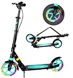 TENBOOM Roller Erwachense,klappbar Roller Cityroller Höhenverstellbar für Kinder 10 Jahre,Roller 2 Rädern Tretroller Kickscooter mit handbremse und Glocke