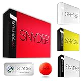 SNYDER - SNY Soft Plus Premium Golfbälle | 12 Stück | Ideal für: Weite Distanzen, gerade Flugbahnen & maximale Kontrolle | Golfball Farbe: Neonrot matt