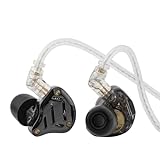 LINSOUL KZ ZS10 PRO 2 In Ear Monitor IEM, 1DD+4BA Hybrid-Ohrhörer mit Kabel, mit 4-Level Tuning Schalter, 3-Wege-Crossover-Gaming-Ohrhörer, versilbertes IEM Kabel (Ohne Mikrofon, Schwarz)