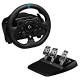 Logitech G923 TRUEFORCE Gaming Rennlenkrad mit Pedalen, Kraftrückkopplung bis 1000 Hz, Reaktionsschnellem Pedal, Doppelkupplungssystem, für Xbox Series X|S, Xbox One/PC, UK-Stecker - Schwarz