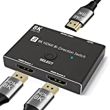 HDMI Switch 2.1 8K Splitter Bi-Directional 8K@60Hz 4K@120Hz Converter 48Gbps High Speed Transmission Splitter for Xbox PS4/5 Monitors