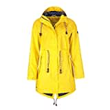 Friesennerz Damen Regenjacke 'Oh! Nass'is!' II mit Innenfutter - Regenmantel Outdoorjacke Regenparka wasserdicht modisch tailliert in Gelb Größe 52/54