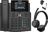 GEQUDIO IP Telefon GX5+ Set mit Netzteil & Bluetooth Headset - Fritzbox, Telekom kompatibel - Freisprechen & Kabelloses Headset – Deutsche Anleitung (PDF) für Fritz Box, Sipgate, Telekom Speedport