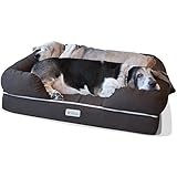 PetFusion Ultimate Solid 4 "Memory Foam Hunde/katze bett für mittlere und große HUnde/Katze (36 x 28 x 9" orthopädische Sofa-Couch; braun). Ersatzabdeckungen und Decken sind ebenfalls erhältlich