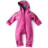 gipfelsport Wollwalk Overall Baby - Walkoverall aus Wollfleece | Walkanzug aus Merinowolle, Schurwolle, Walkwolle | Größe 86/92 in pink mit langem Reißverschluss