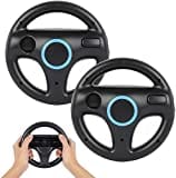 PowerLead Kompatibel mit Wii Lenkrad, 2 Stück weiß für Wii Controller Lenkung für Mario Kart Racing Wheel Game Controller für Nintendo Wii Remote Game