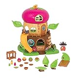 Li’l Woodzeez 19-teilig Eichel Baumhaus Set mit Zubehör und Wackelkopf Tierfigur – Waschbär, Bett, Geschirr und mehr – Spielzeug für Kinder ab 3 Jahren